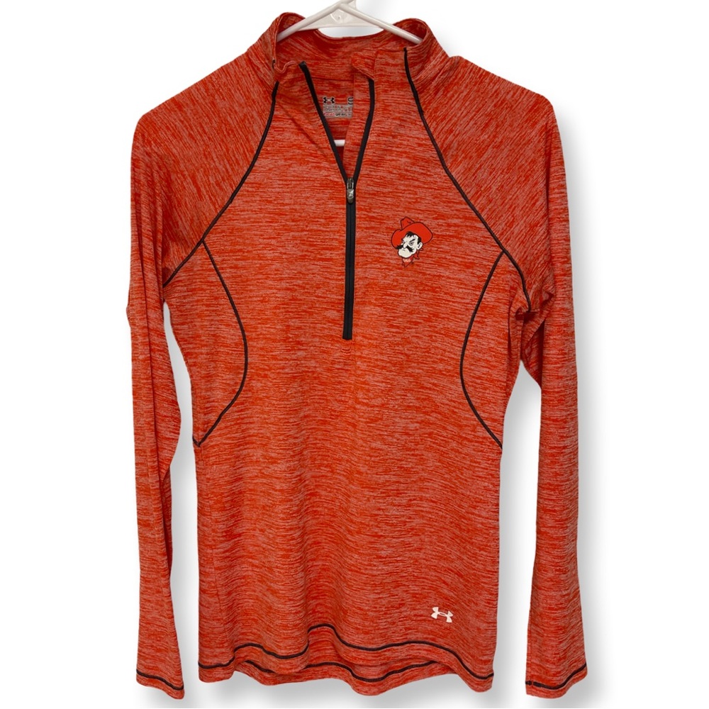 OSU Cowboys Under Armour Semi-Fitted 1/4 Zip Pullover Women’s Small Orange